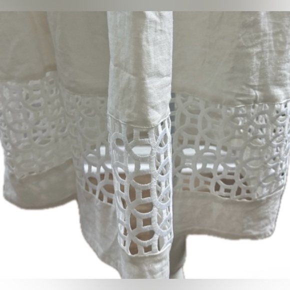 ✨ PRESTON & YORK WHITE LINEN DRESS | SIZE: 8 | NWT ✨ - Picture 4 of 10